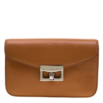 Pre Owned Marc by Marc Jacobs Brown Leather Bianca Jane On A Leash Crossbody Bag