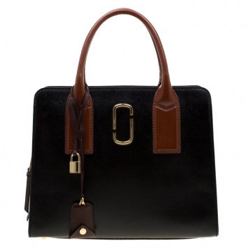 Pre Owned Marc Jacobs Black/Brown Leather Big Shot Tote