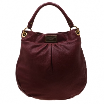Pre Owned Marc by Marc Jacobs Burgundy Leather Classic Q Hillier Hobo