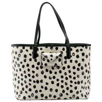 Pre Owned Marc by Marc Jacobs White Spotted PVC and Leather Metropolitote Tote