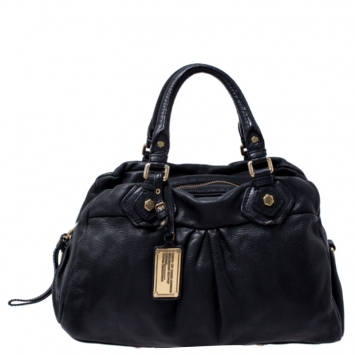 Pre Owned Marc by Marc Jacobs Black Leather Classic Q Baby Groovee Satchel