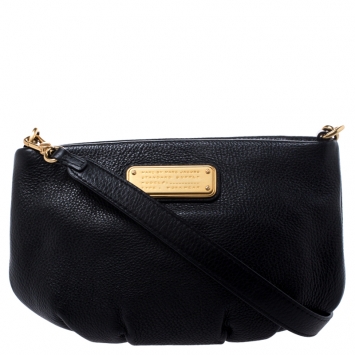 Pre Owned Marc by Marc Jacobs Black Leather Classic Q Percy Crossbody Bag
