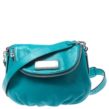 Pre Owned Marc By Marc Jacobs Teal Leather Classic Q Natasha Crossbody Bag
