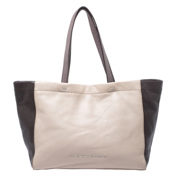 Pre Owned Marc by Marc Jacobs Beige/Brown Leather What's The T Woodland Tote 