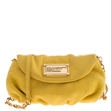 Pre Owned Marc by Marc Jacobs Yellow Leather Classic Q Karlie Crossbody Bag