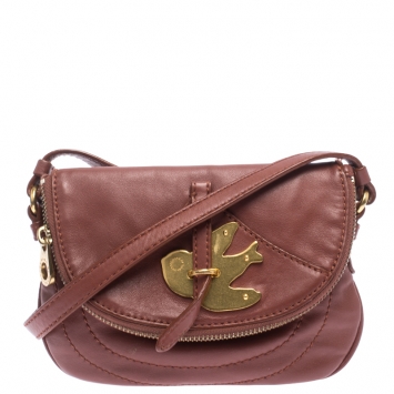 Pre Owned Marc by Marc Jacobs Brown Leather Petal to the Metal Crossbody Bag