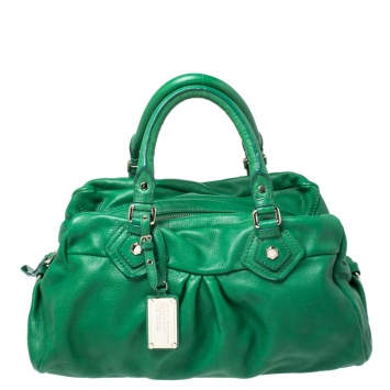 Pre Owned Marc by Marc Jacobs Green Leather Classic Q Groove Shoulder Bag