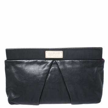 Pre Owned Marc by Marc Jacobs Black Leather Marchive Clutch