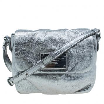 Pre Owned Marc by Marc Jacobs Silver Leather Isabelle Cross Body Bag