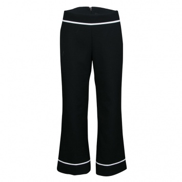 Pre Owned Marc Jacobs Black Doublefaced Wool Contrast Grosgrain Trim Ankle Pants M 