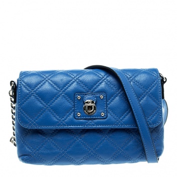 Pre Owned Marc Jacobs Blue Quilted Leather Day To Night Single Crossbody Bag