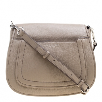 Pre Owned Marc Jacobs Beige Leather Empire City Saddle Crossbody Bag