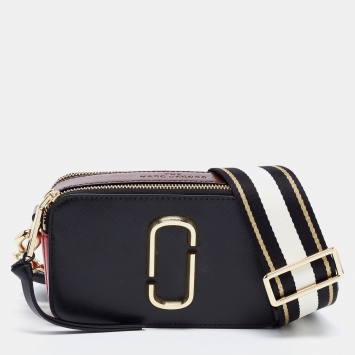 Pre Owned Marc Jacobs Black/Brown Leather Snapshot Camera Crossbody Bag