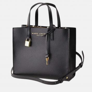 Pre Owned Marc Jacobs Black Leather Mini Grind Leather Tote Bag