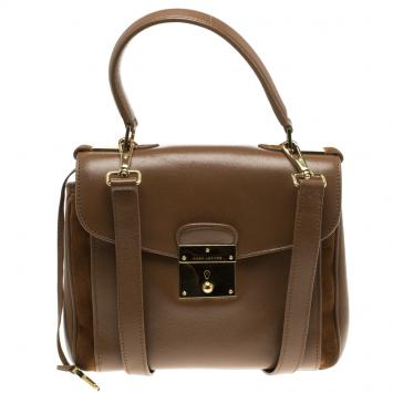 Pre Owned Marc Jacobs Brown Leather Metropolitan Top Handle Bag
