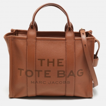 Pre Owned Marc Jacobs The Tote Medium Brown Leather Bag