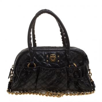 Pre Owned Marc Jacobs Black Quilted Leather Satchel
