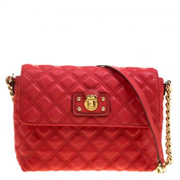 Pre Owned Marc Jacobs Red Quilted Leather Shoulder Bag