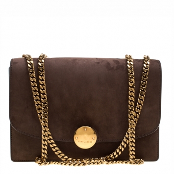 Pre Owned Marc Jacobs Brown Suede Trouble Shoulder  Bag