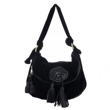 Pre Owned Marc Jacobs Kaleidoscope Flower Black Velvet Hobo 