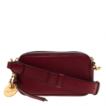 Pre Owned Marc Jacobs Red Leather Double Zip Crossbody Bag