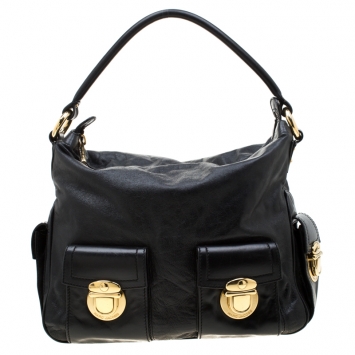 Pre Owned Marc Jacobs Black Leather Multi Pocket Shoulder Bag