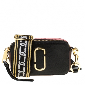 Pre Owned Marc Jacobs Black/Red Leather Snapshot Camera Crossbody Bag