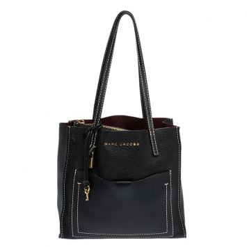 Pre Owned Marc Jacobs Black Leather Grind T Pocket Tote 