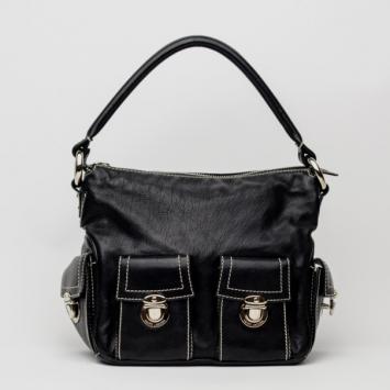 Pre Owned Marc Jacobs Black Leather Multipocket Hobo