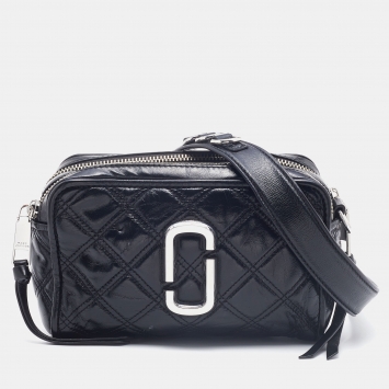 Pre Owned Marc Jacobs Black Quilted Leather Softshot Crossbody Bag