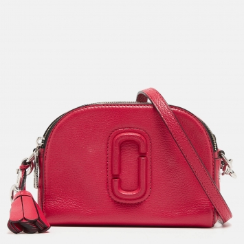 Pre Owned Marc Jacobs Coral Pink Leather Small Shutter Camera Crossbody Bag