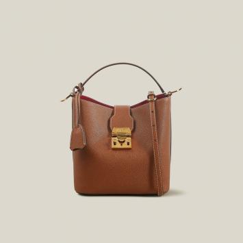 Pre Owned MARK CROSS Brown Murphy Leather Bucket Bag