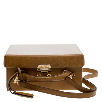 Pre Owned Mark Cross Tan Leather Large Grace Box Bag