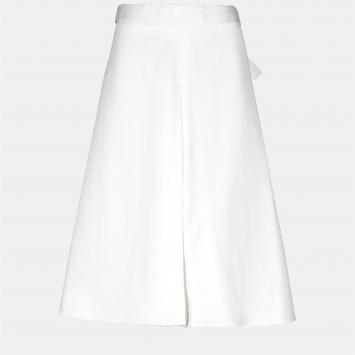 Pre Owned Marni White Cotton Flared Midi Skirt M (IT 42)