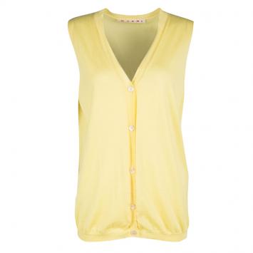 Pre Owned Marni Yellow Cashmere Sleeveless Button Front Sweater Vest S