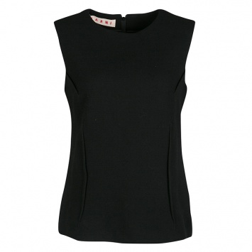 Pre Owned Marni Black Textured Wool Blend Sleeveless Top M