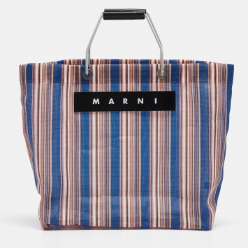 Pre Owned Marni Multicolor Nylon Market Stripe Tote 