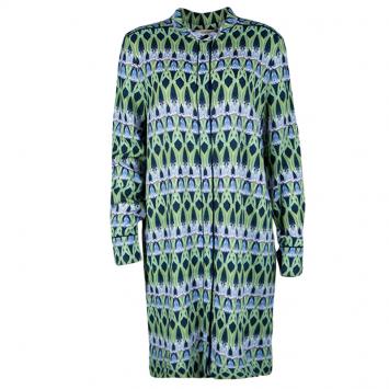 Pre Owned Matthew Williamson Multicolor Bluebell Trellis Print Long Sleeve Shirt Dress XL