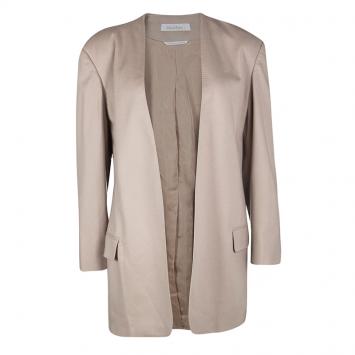 مملوكة مسبقًا Max Mara Blush Pink Wool Cashmere Front Open Long Coat S