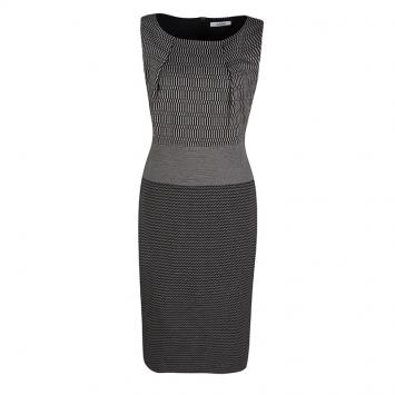 Pre Owned Max Mara Monochrome Knit Sleeveless Dress M