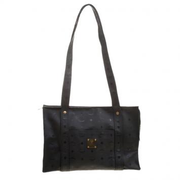 Pre Owned MCM Black PVC Visetos Shoulder Bag