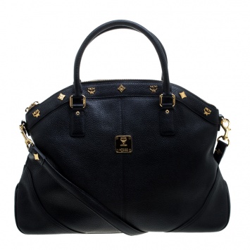 Pre Owned MCM Black Leather Satchel