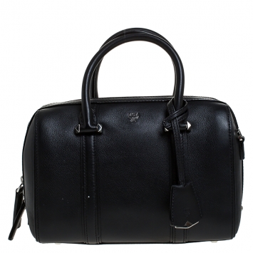 Pre Owned MCM Black Leather Ella Boston Bag