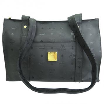 Pre Owned MCM Black Visetos Leather Shoulder Bag