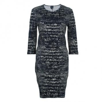 Pre Owned McQ by Alexander McQueen Monochrome Printed Body-Con Dress XL