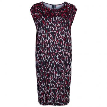Pre Owned McQ by Alexander McQueen Red and Black Leopard Print Sleeveless Dress L