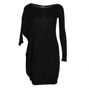 Pre Owned McQ By Alexander McQueen Black Draped Knit Asymmetric Top XS