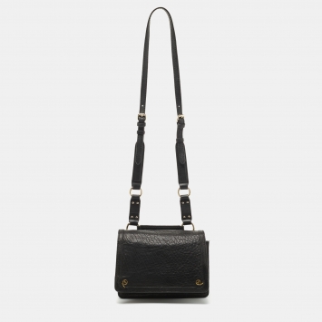 Pre Owned McQ by Alexander McQueen Black Textured Leather Shoulder Bag