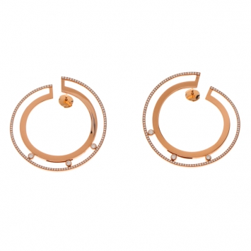 Pre Owned Messika Move Romane 18k Rose Gold Large Hoop Earrings
