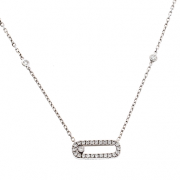Pre Owned Messika Move Uno Diamond 18k White Gold Necklace